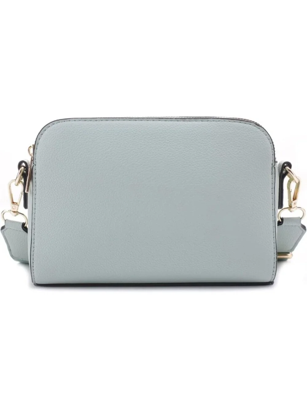 Women's Mint Trendy Triple Zip Small Crossbody Bag Purse with Guitar Strap